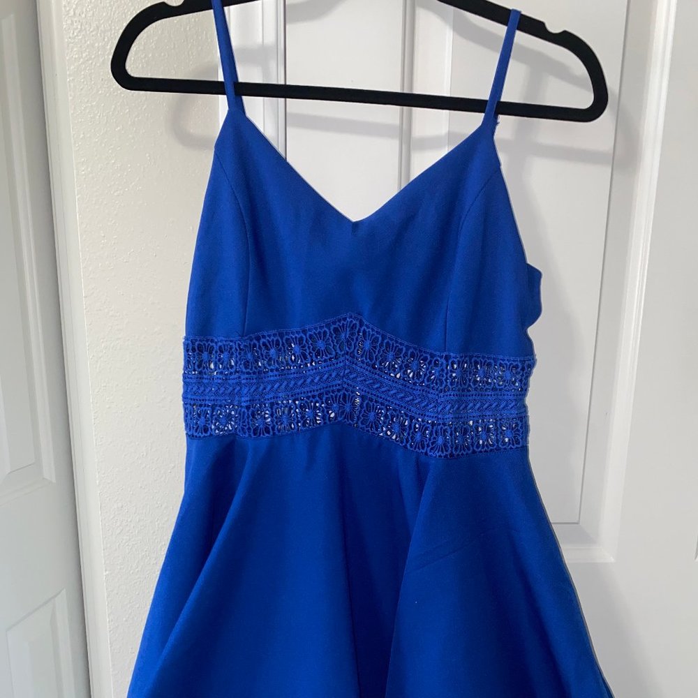 Lace Blue Cut-Out Dress